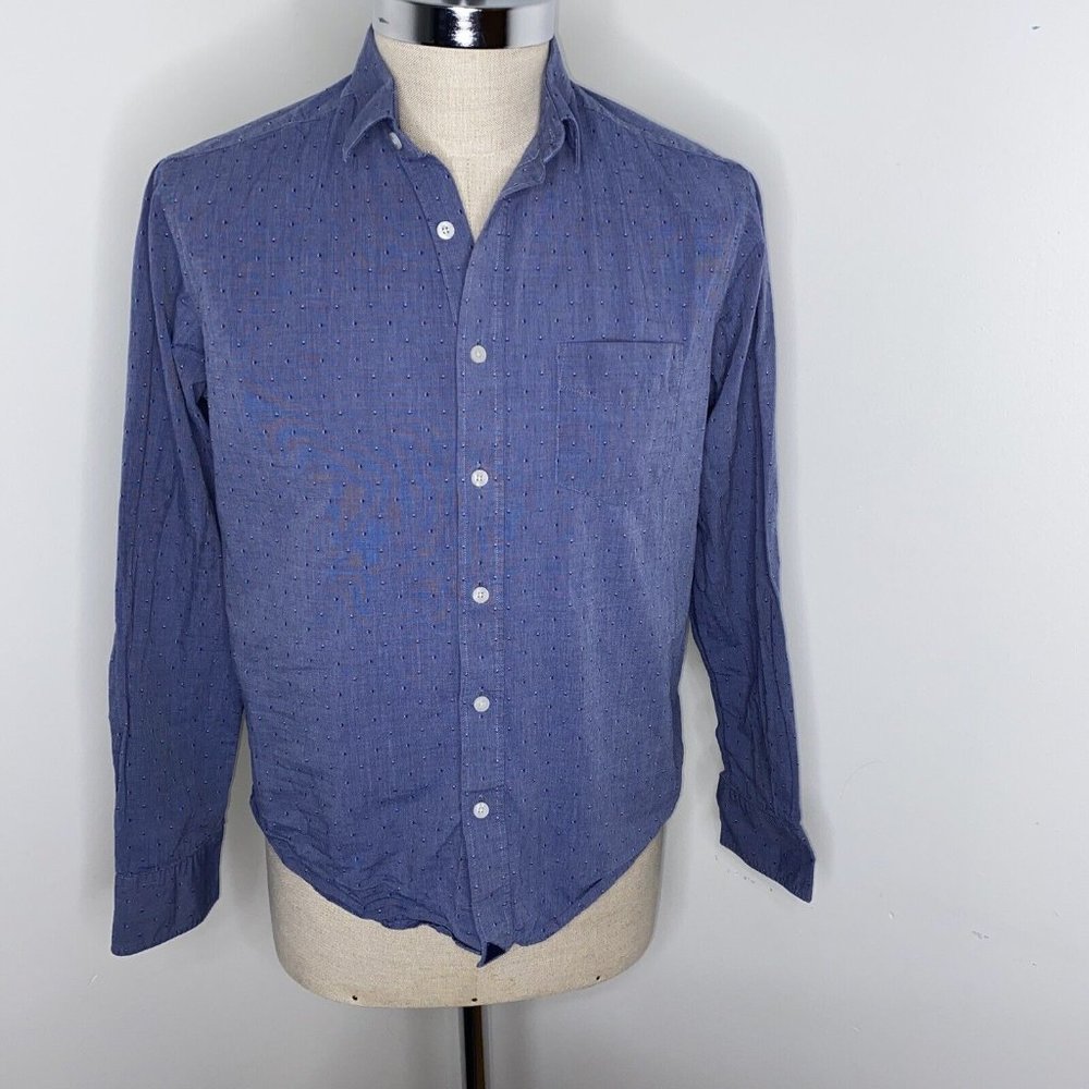 Untuckit Shirt Men Sz M Button Down Blue Untuck It Slim Fit Long SLeeve Cotton